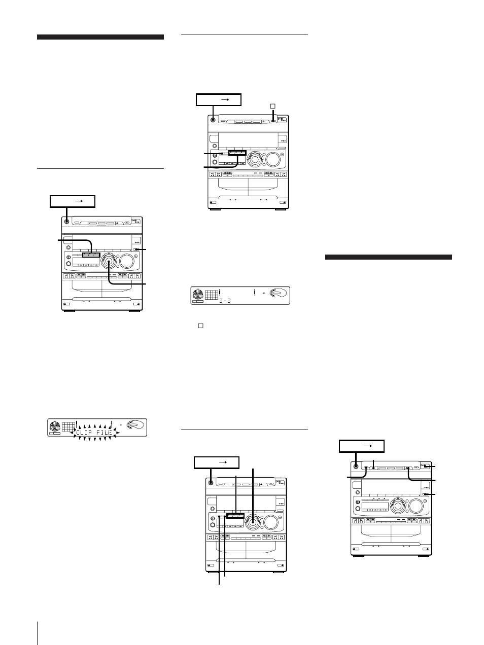 Grouping tracks (music clip), Playing tracks in a clip (clip play), Erasing tracks from a clip | Storing tracks in a clip | Sony MHC-771 User Manual | Page 11 / 32