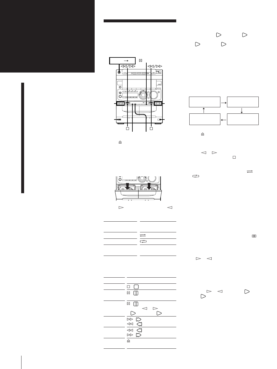 The tape player, Chapter 4, Playing a tape | Sony MHC-771 User Manual | Page 15 / 32