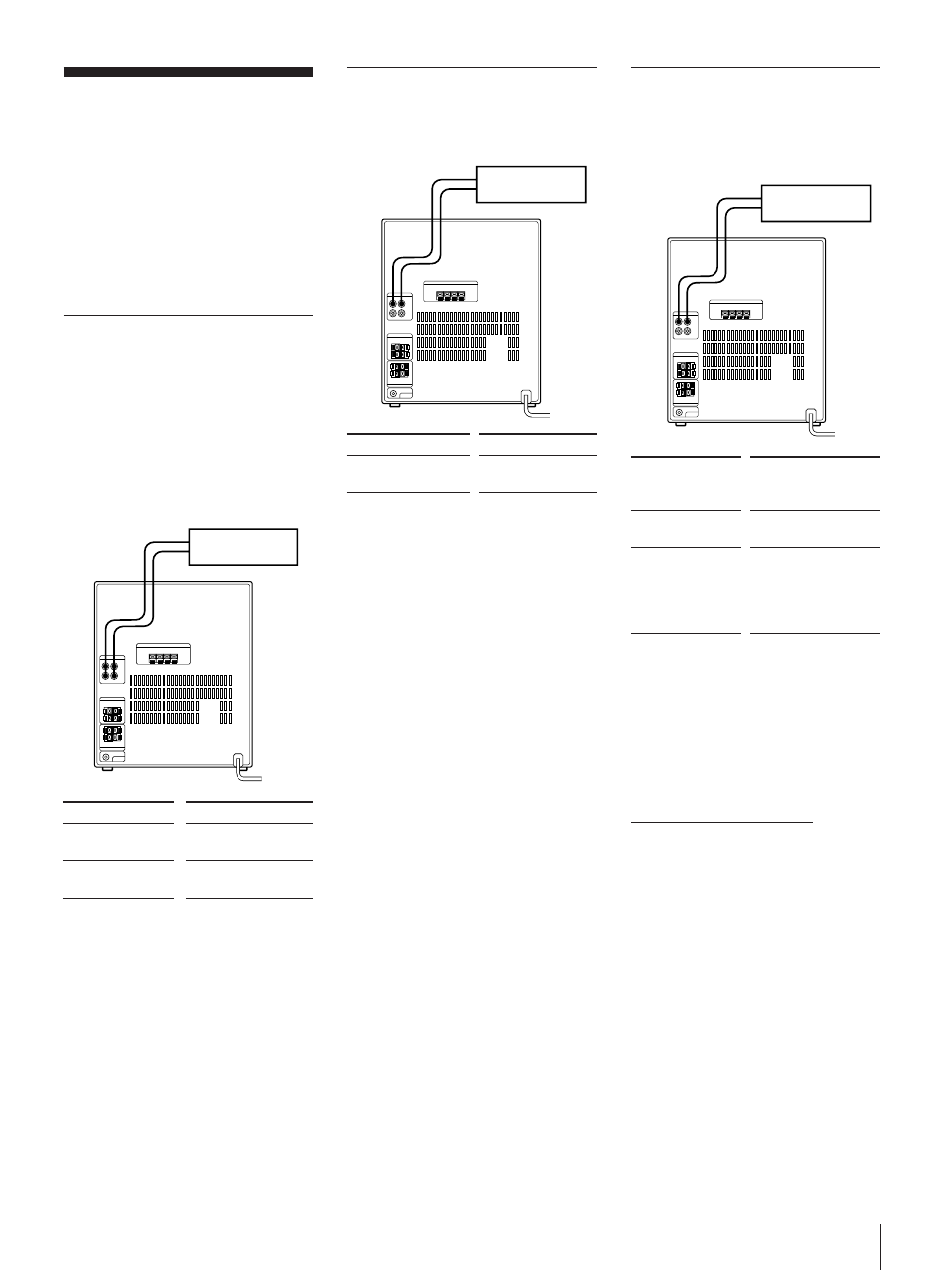 25 connecting optional equipment, Connecting an md recorder, Connecting a vcr | Connecting a turntable | Sony MHC-771 User Manual | Page 26 / 32