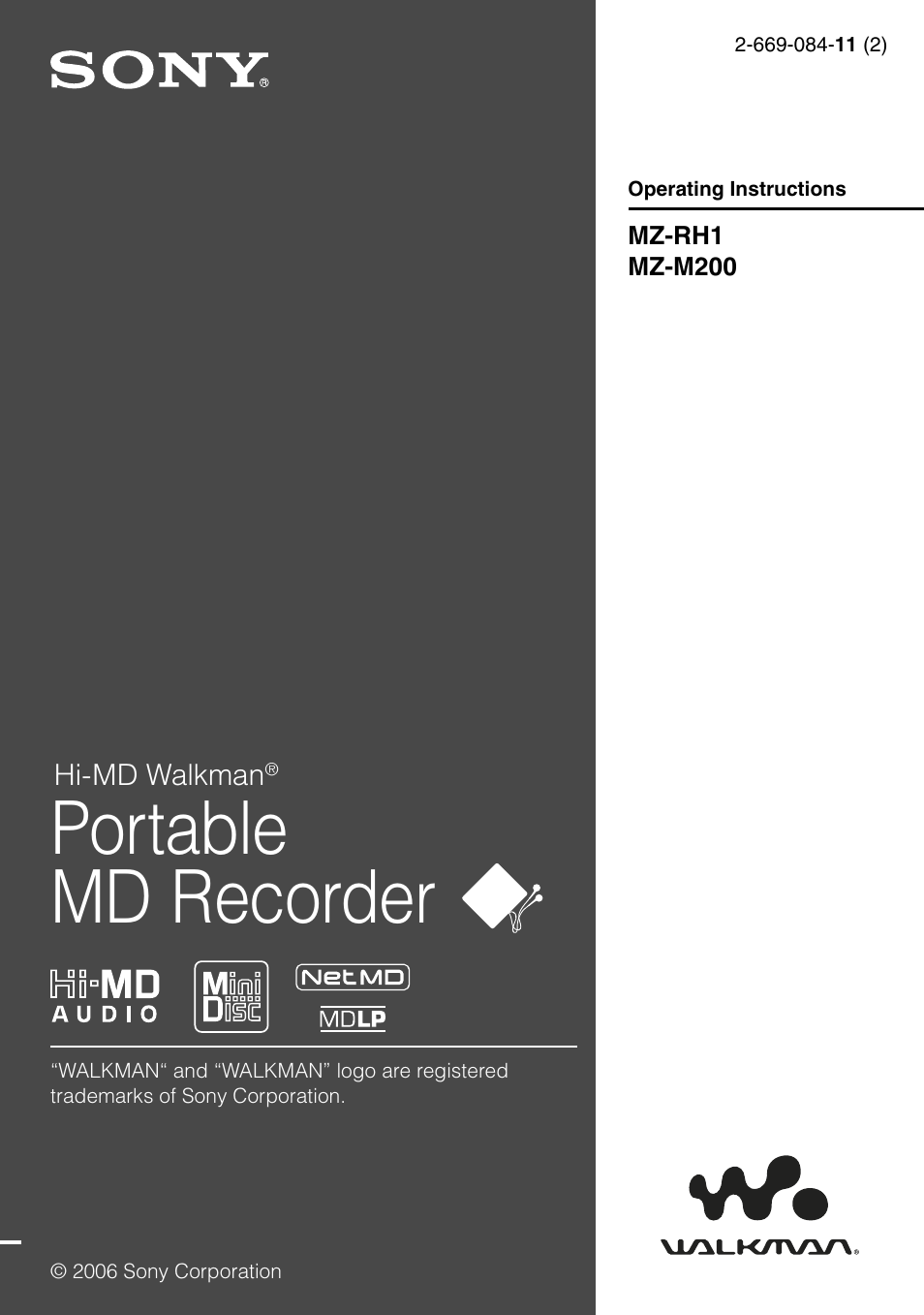 Sony MZ-RH1 User Manual | 88 pages