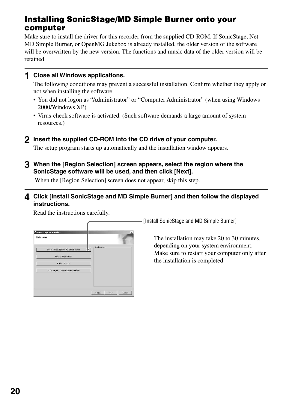 Sony MZ-RH1 User Manual | Page 20 / 88