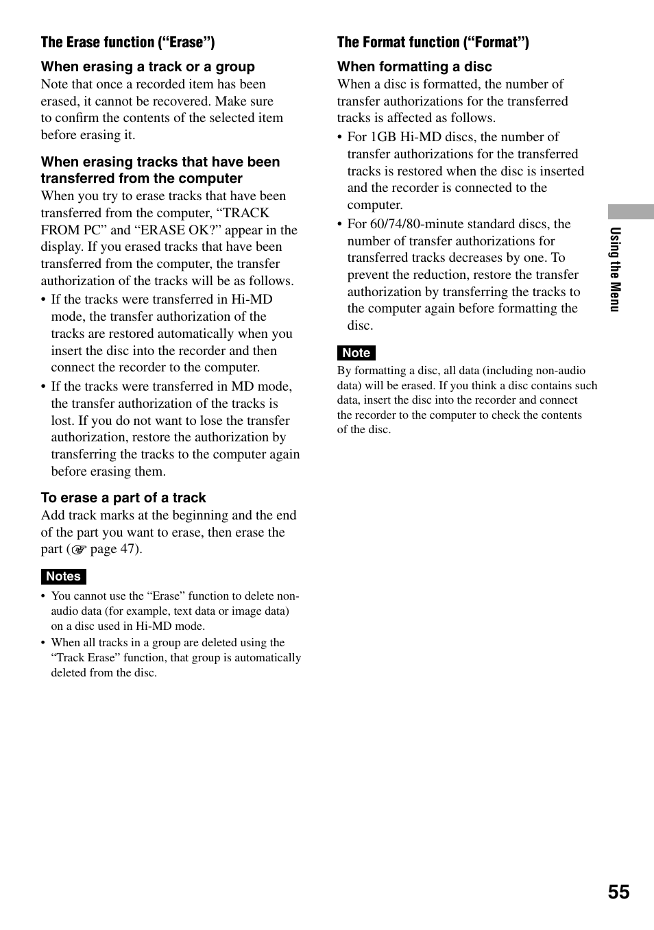 Sony MZ-RH1 User Manual | Page 55 / 88