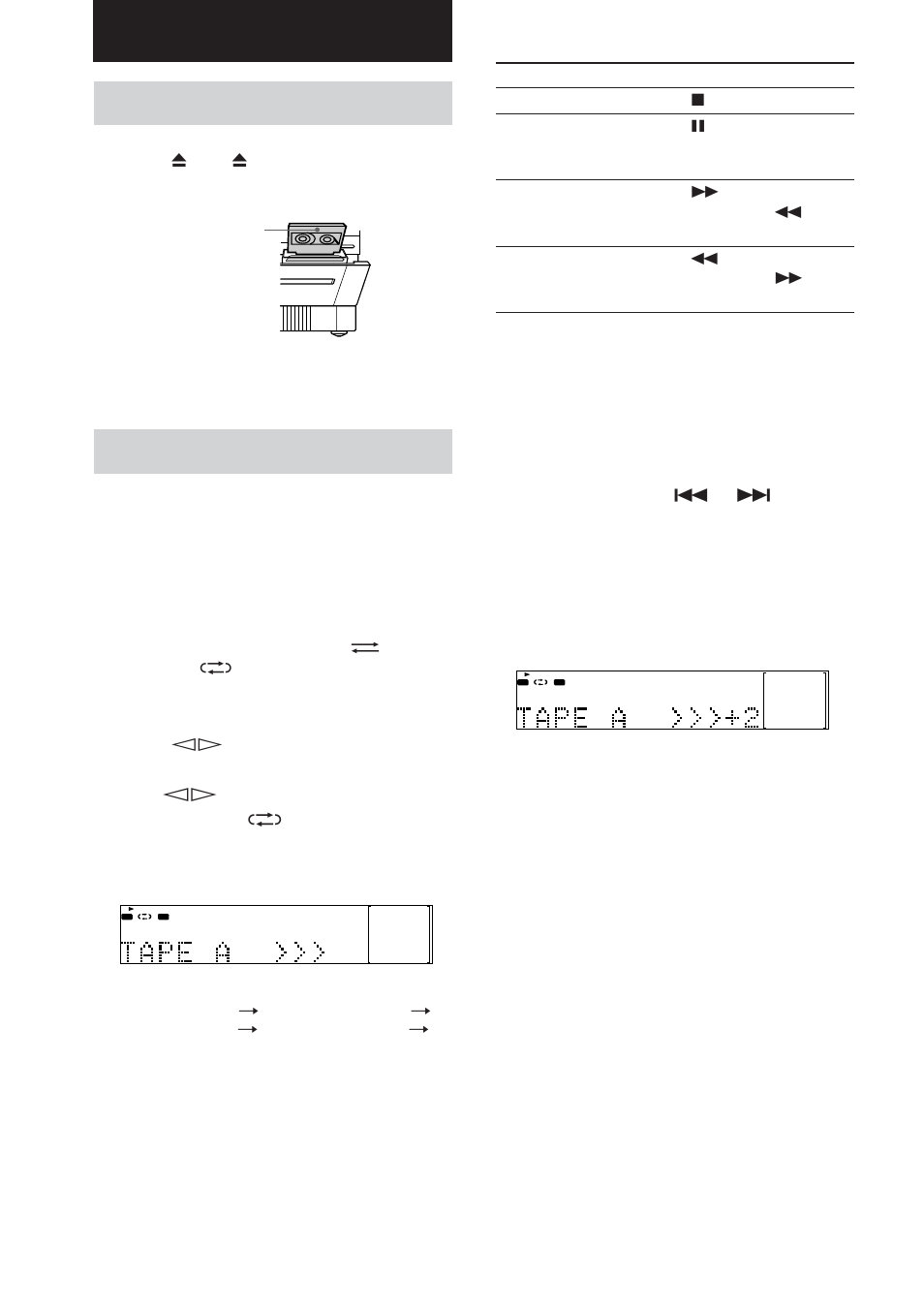 Loading a tape, Playing a tape, Tape | Sony DHC-FL7D User Manual | Page 44 / 76