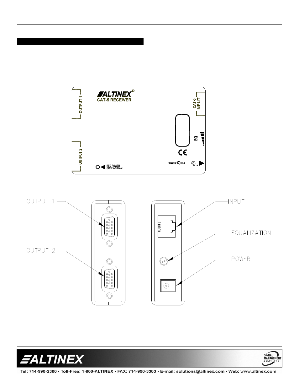 Distribution amplifiers | Altinex Cat-5 Computer Video Receiver DA1921SX User Manual | Page 5 / 8