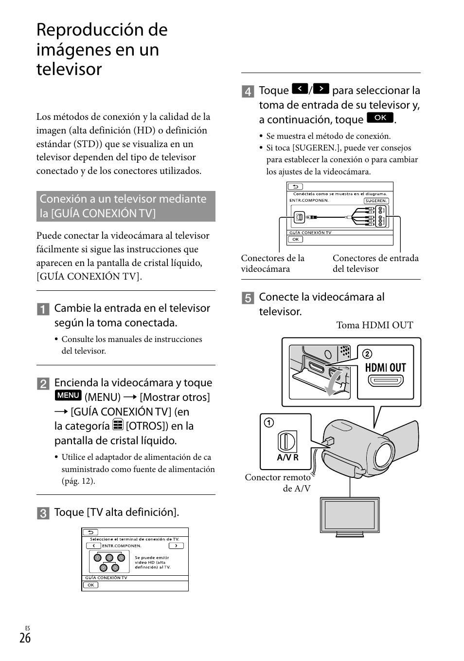 Reproducción de imágenes en un televisor | Sony HDR-CX300 User Manual | Page 102 / 155
