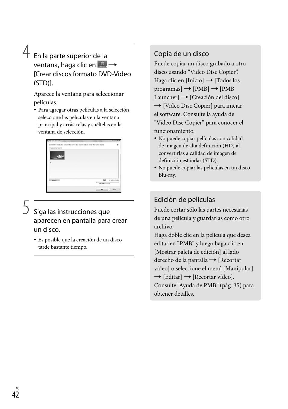 Copia de un disco, Edición de películas, Copia de un disco edición de películas | Sony HDR-CX300 User Manual | Page 118 / 155