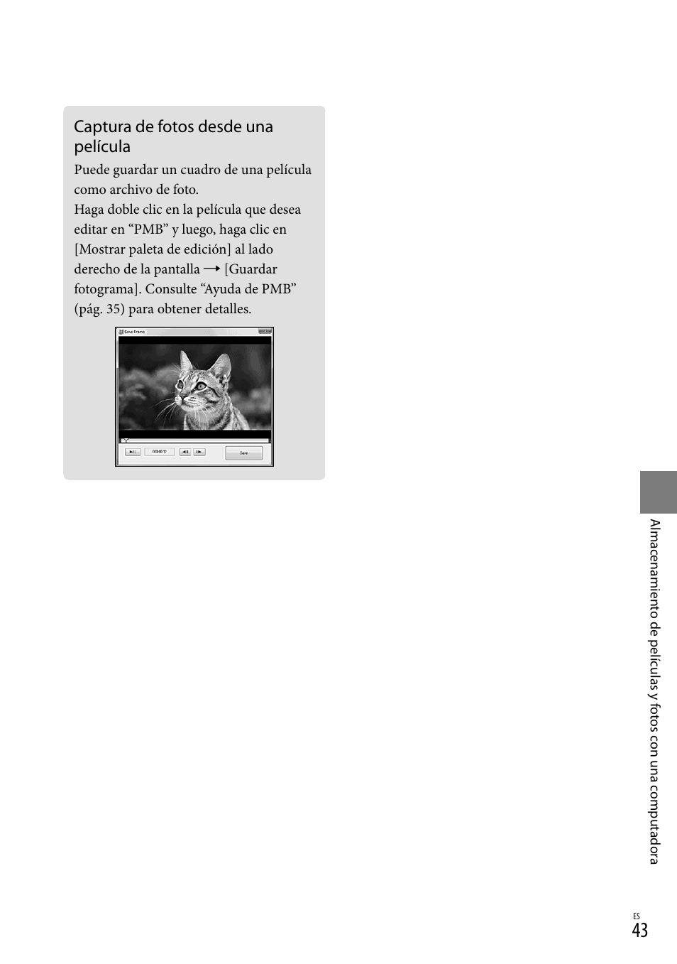 Captura de fotos desde una película | Sony HDR-CX300 User Manual | Page 119 / 155