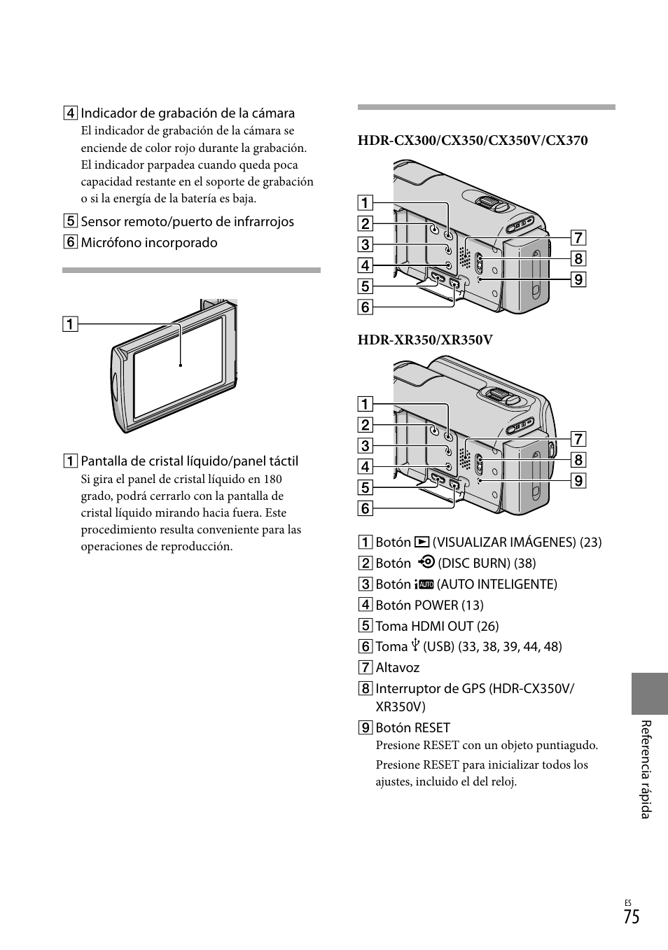 75) c, 75) co | Sony HDR-CX300 User Manual | Page 151 / 155