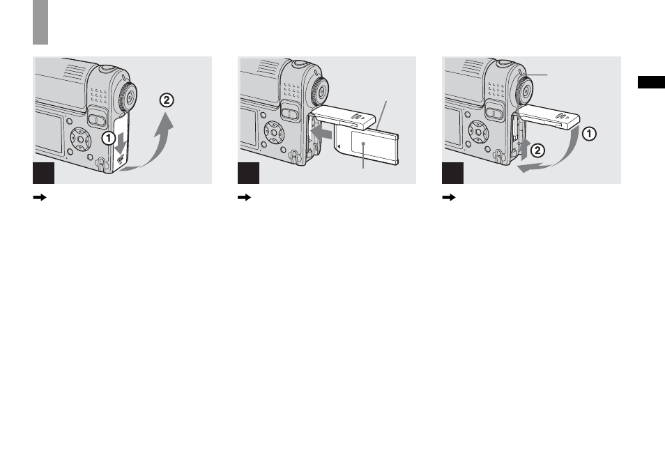 Shooting still images, Inserting and removing a “memory stick, Inserting and removing a | Memory stick | Sony DSC-F88 User Manual | Page 19 / 132