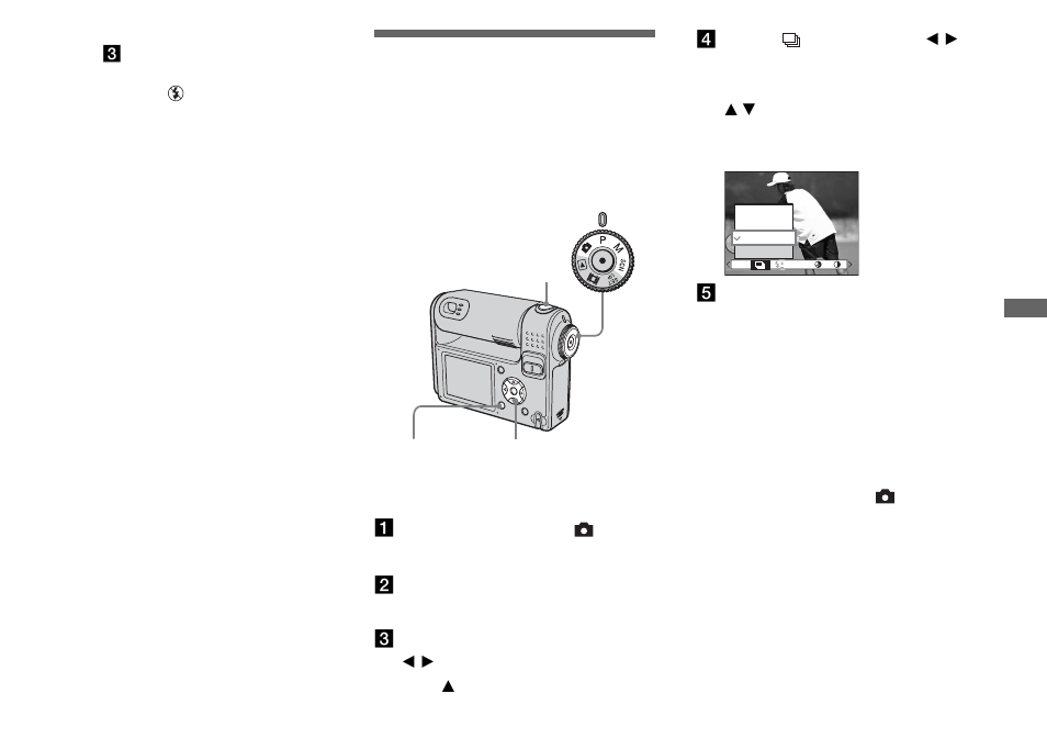 Shooting in multi burst mode, Multi burst | Sony DSC-F88 User Manual | Page 61 / 132