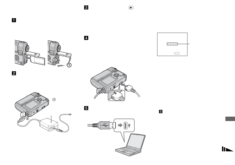 Connecting the camera to your computer, Connecting the camera to your, Computer | Sony DSC-F88 User Manual | Page 87 / 132