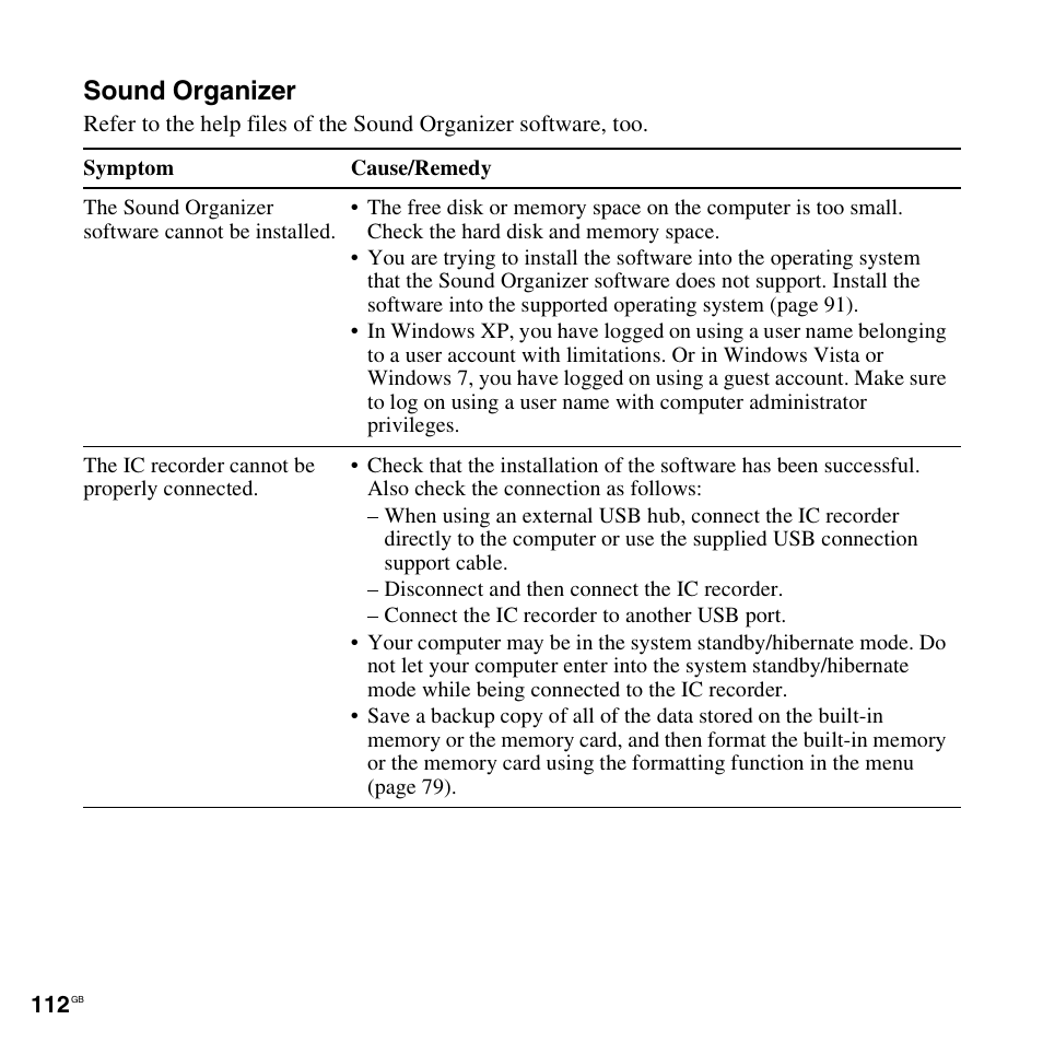 Sound organizer | Sony ICD-UX512BLK User Manual | Page 112 / 128