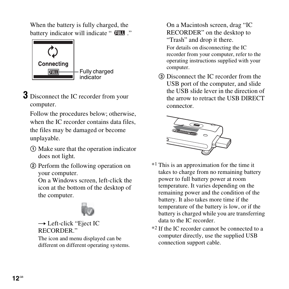 Sony ICD-UX512BLK User Manual | Page 12 / 128