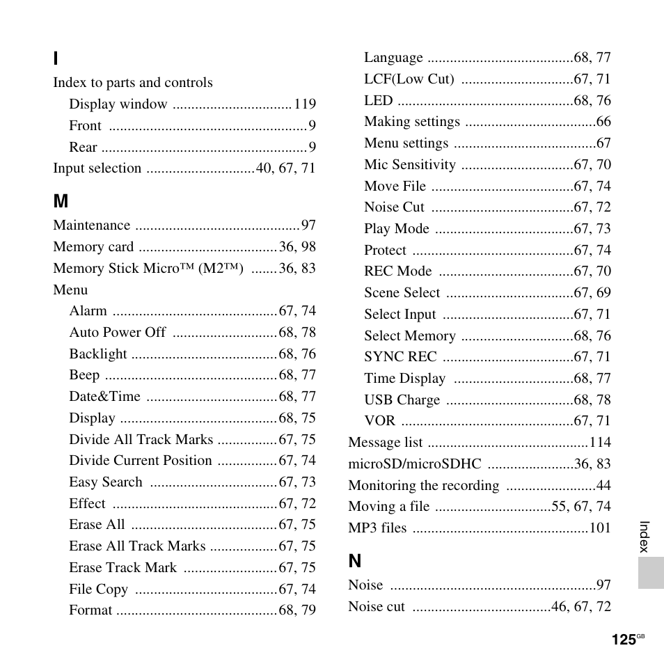 Sony ICD-UX512BLK User Manual | Page 125 / 128