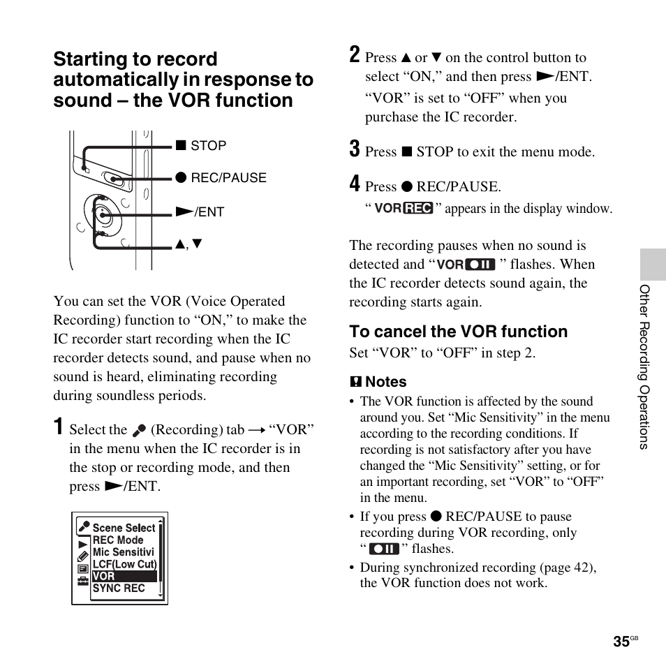 Sony ICD-UX512BLK User Manual | Page 35 / 128