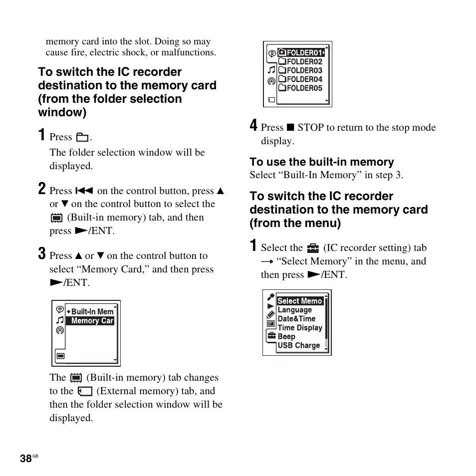 Sony ICD-UX512BLK User Manual | Page 38 / 128