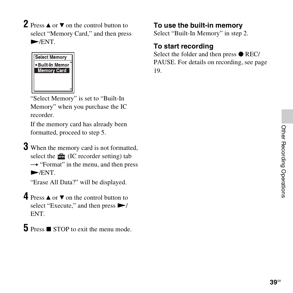 Sony ICD-UX512BLK User Manual | Page 39 / 128