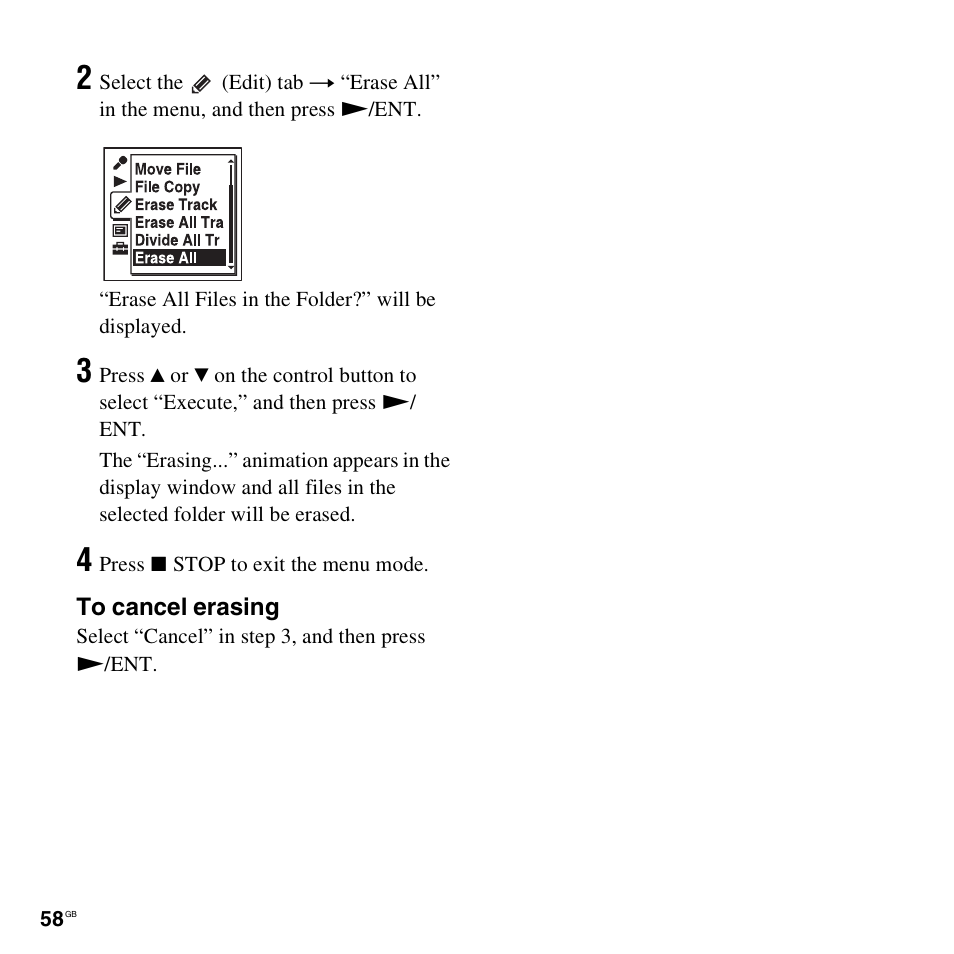 Sony ICD-UX512BLK User Manual | Page 58 / 128