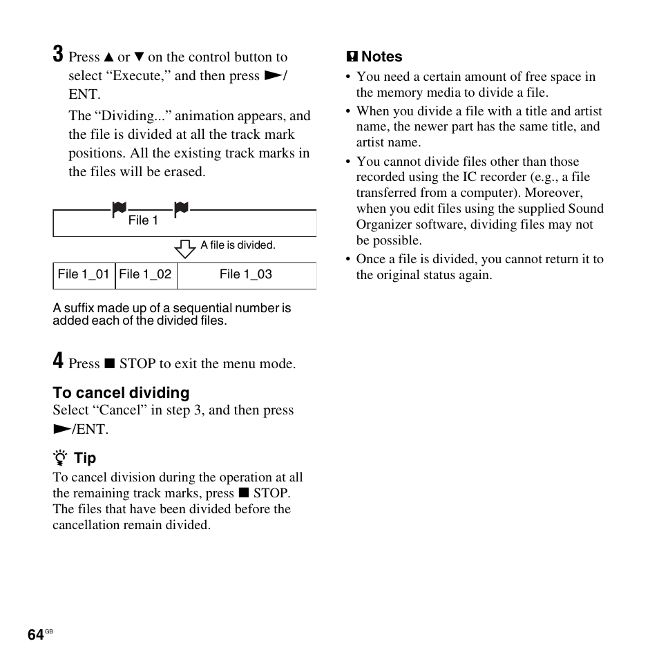 Sony ICD-UX512BLK User Manual | Page 64 / 128