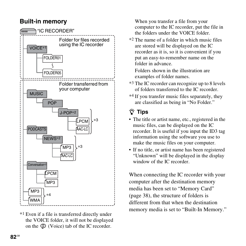Tips | Sony ICD-UX512BLK User Manual | Page 82 / 128