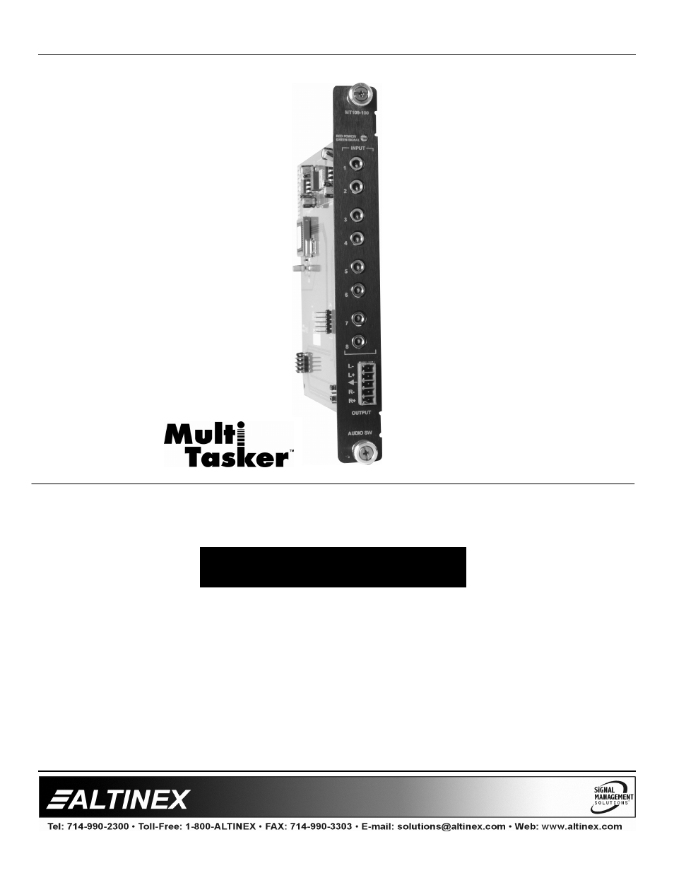 Altinex MT109-100 User Manual | 24 pages