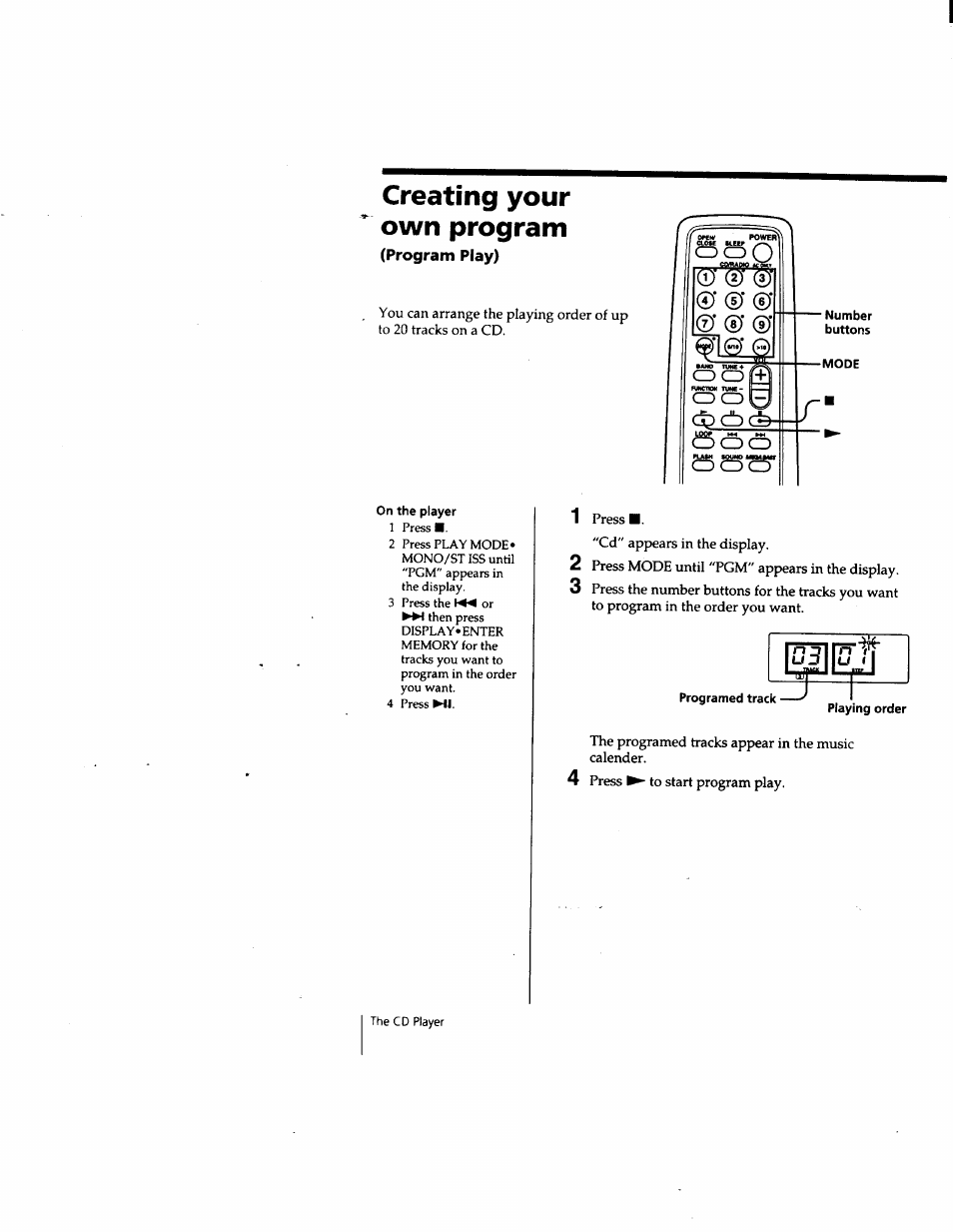 Creating your own program, Program play), Rtd n 7^ ud u f i | Sony CFD-W57 User Manual | Page 16 / 35