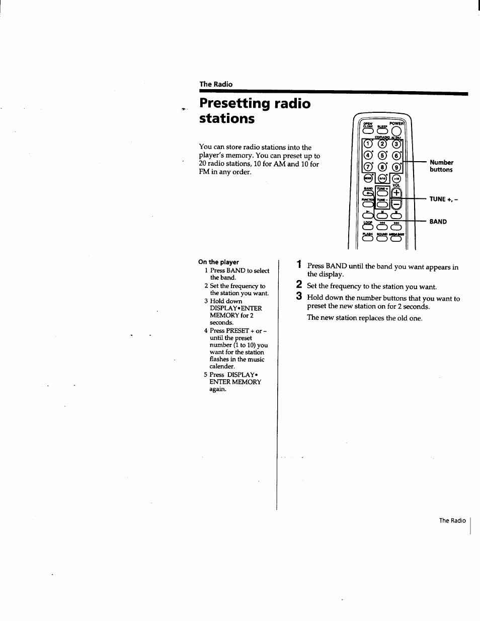 Presetting radio stations | Sony CFD-W57 User Manual | Page 19 / 35