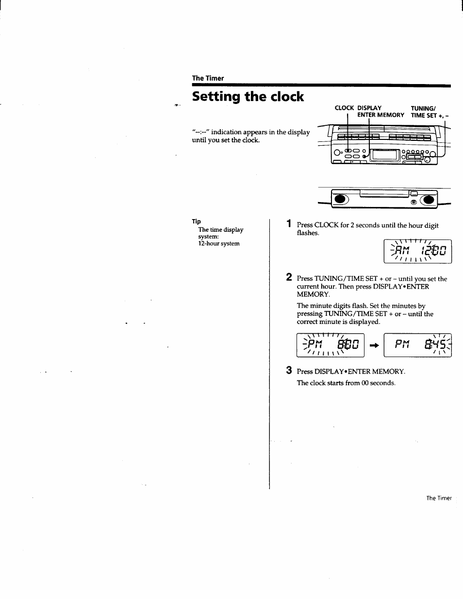 Setting the clock | Sony CFD-W57 User Manual | Page 21 / 35