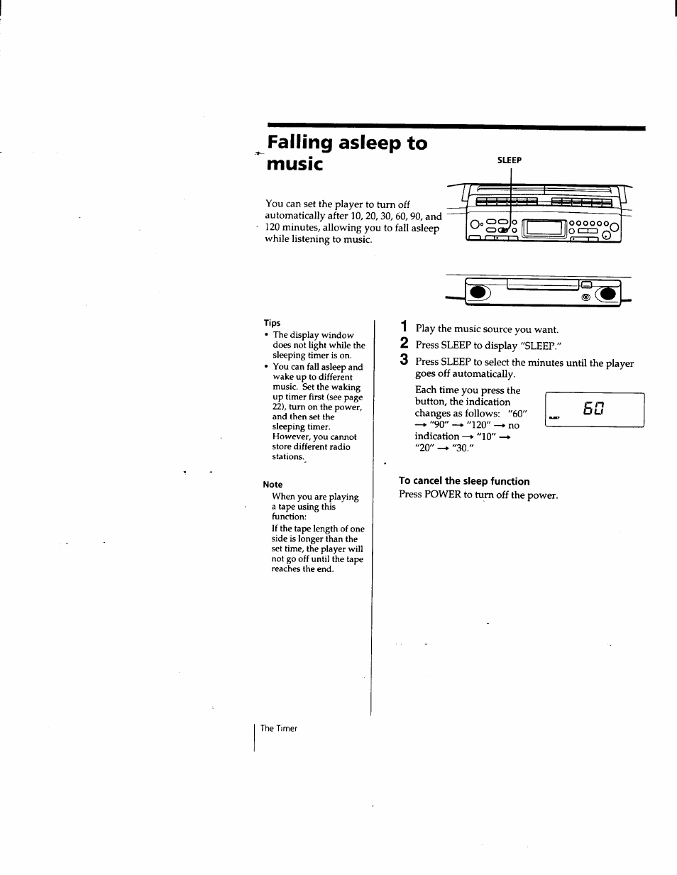 Falling asleep to music | Sony CFD-W57 User Manual | Page 24 / 35