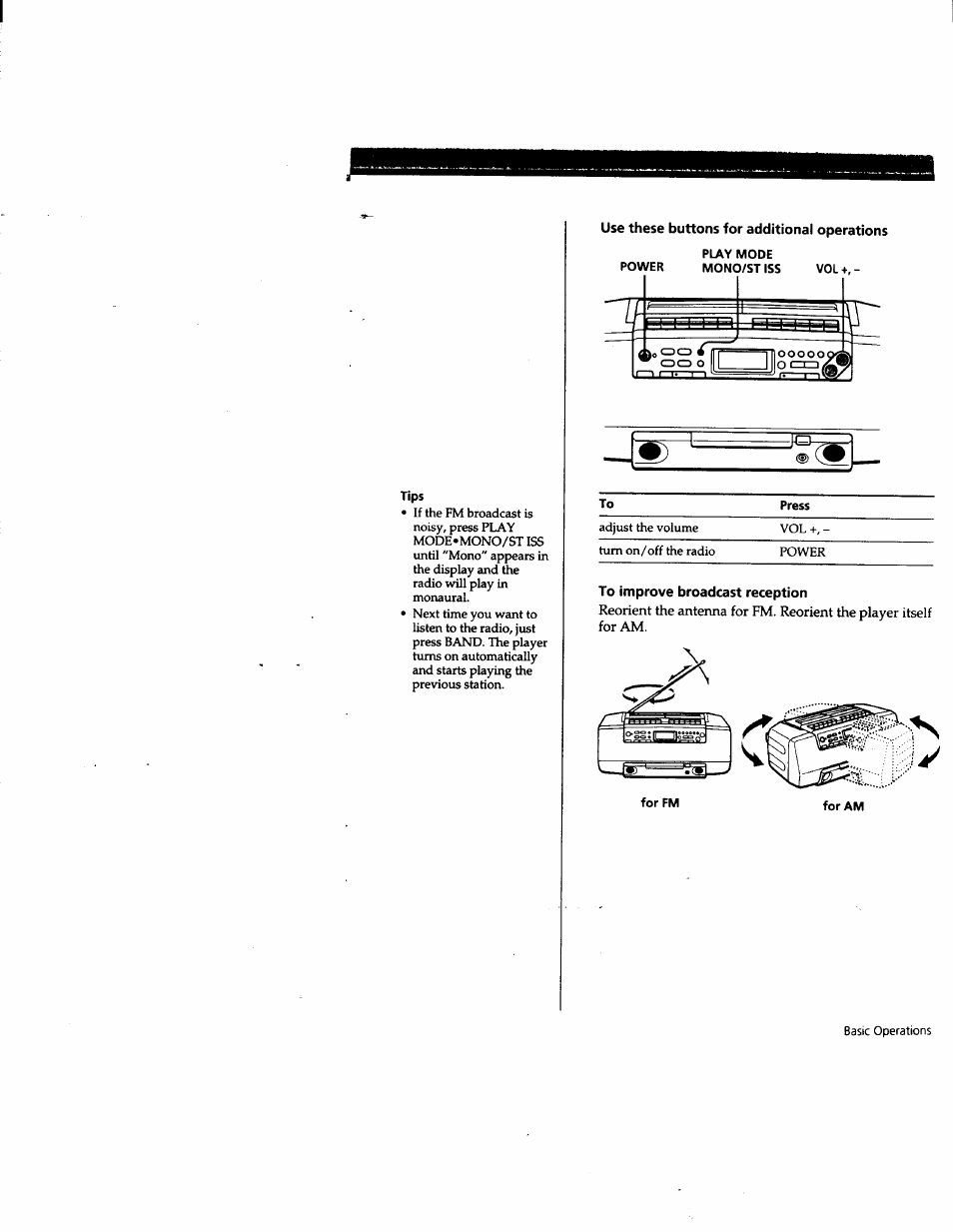 Use these buttons for additional operations | Sony CFD-W57 User Manual | Page 7 / 35