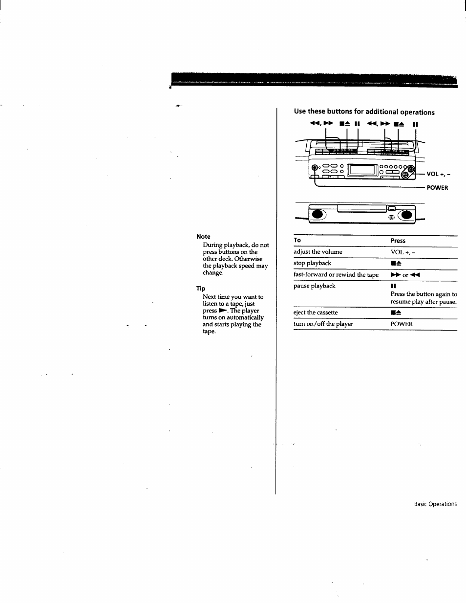 Use these buttons for additional operations | Sony CFD-W57 User Manual | Page 9 / 35