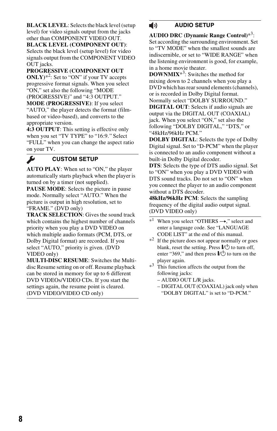Sony DVP-SR200P User Manual | Page 8 / 12