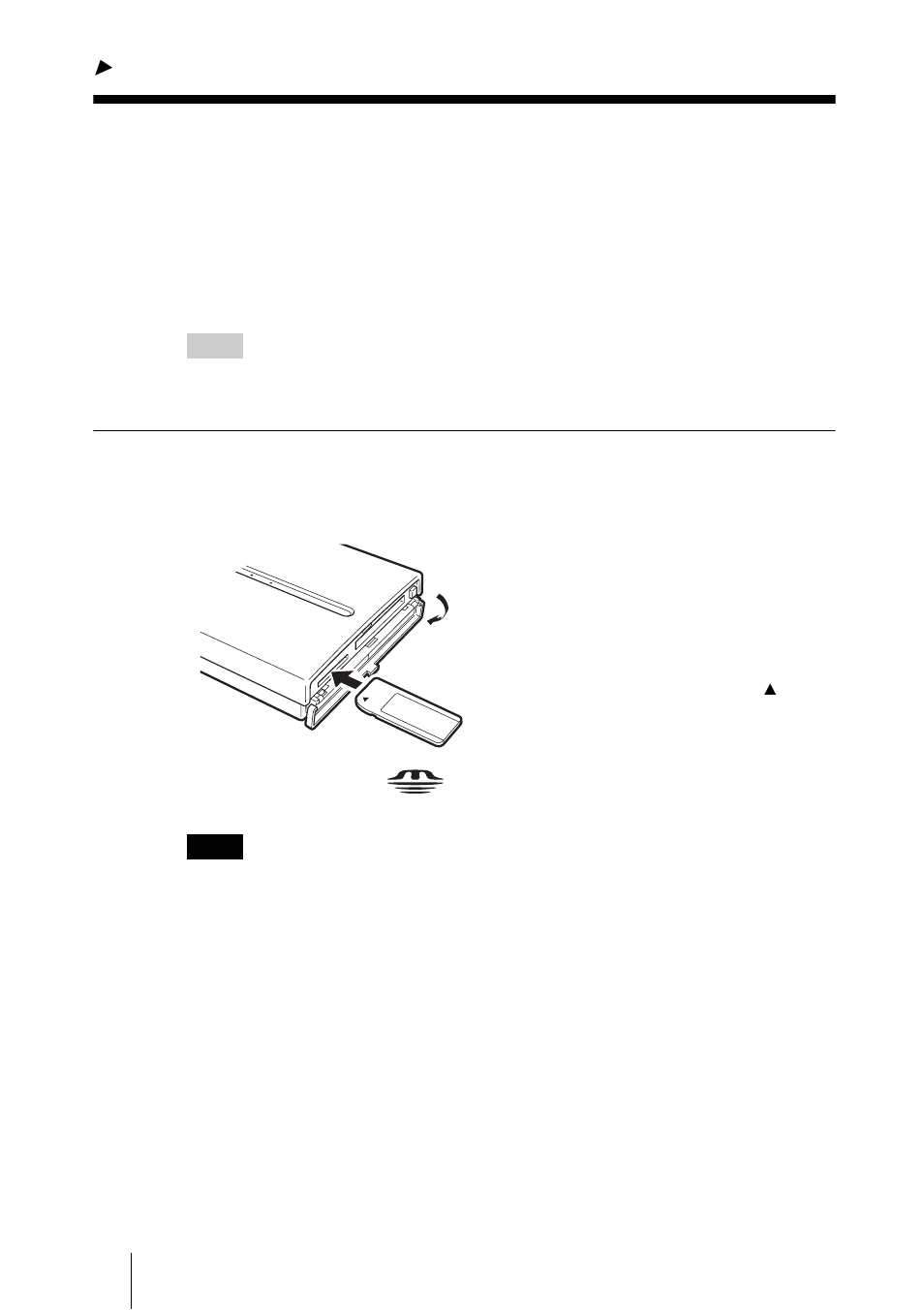 Copying data to the unit, Inserting and removing the “memory stick” media | Sony HDPS-M1 User Manual | Page 16 / 46