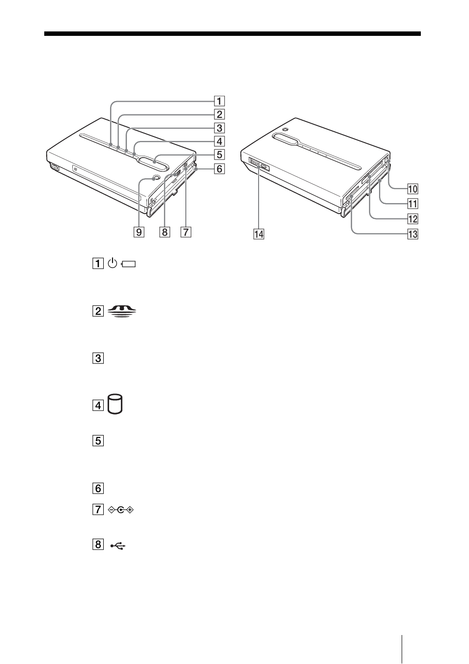 Identifying parts and controls | Sony HDPS-M1 User Manual | Page 9 / 46