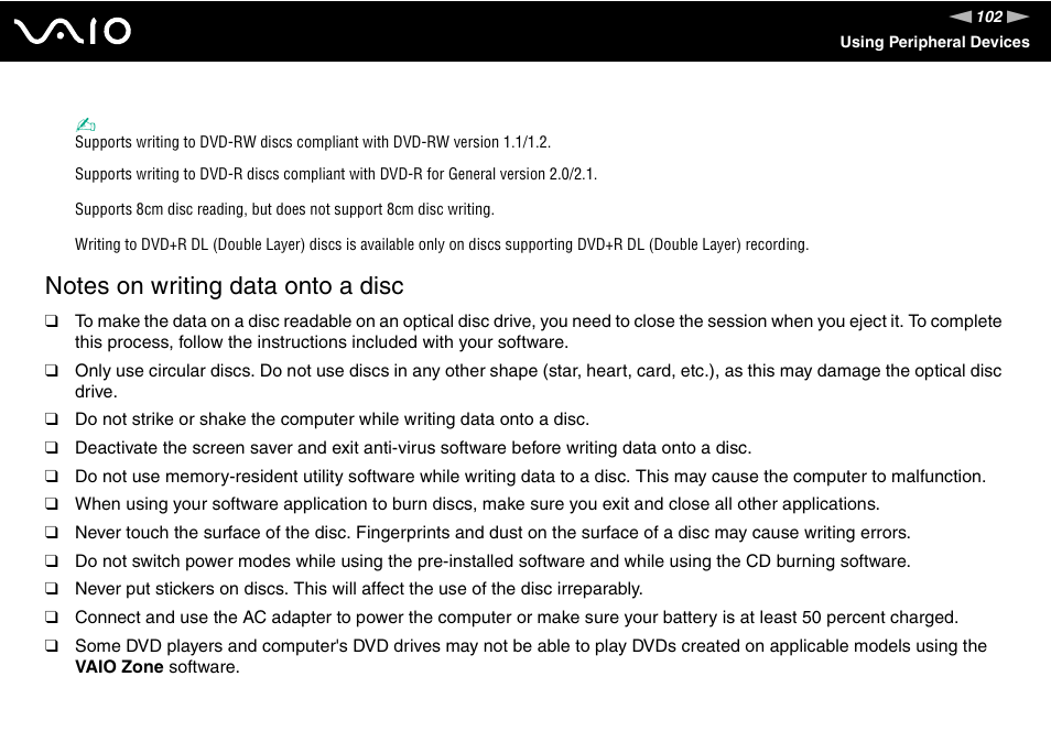 Sony VGN-AX570G User Manual | Page 102 / 237