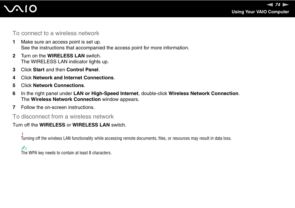 Sony VGN-AX570G User Manual | Page 74 / 237