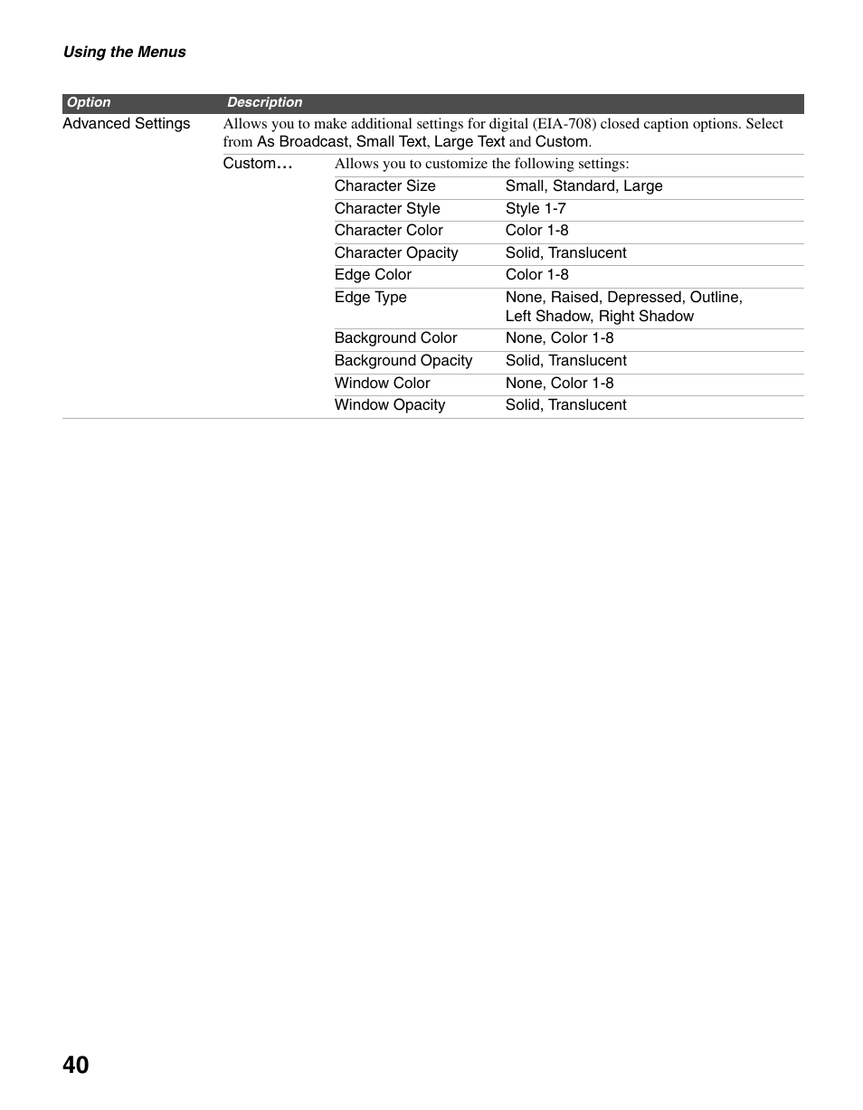 Sony KDL-46V25L1 User Manual | Page 40 / 48