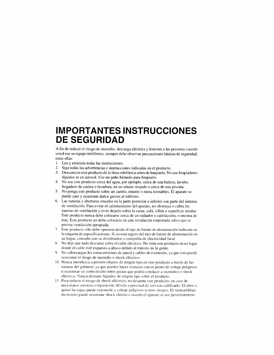 Importantes instrucciones de seguridad | Sony SPP-S9000 User Manual | Page 17 / 29