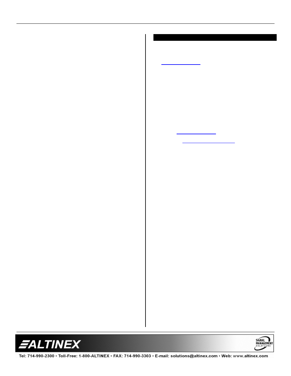 Special application | Altinex AP445-401 User Manual | Page 17 / 17