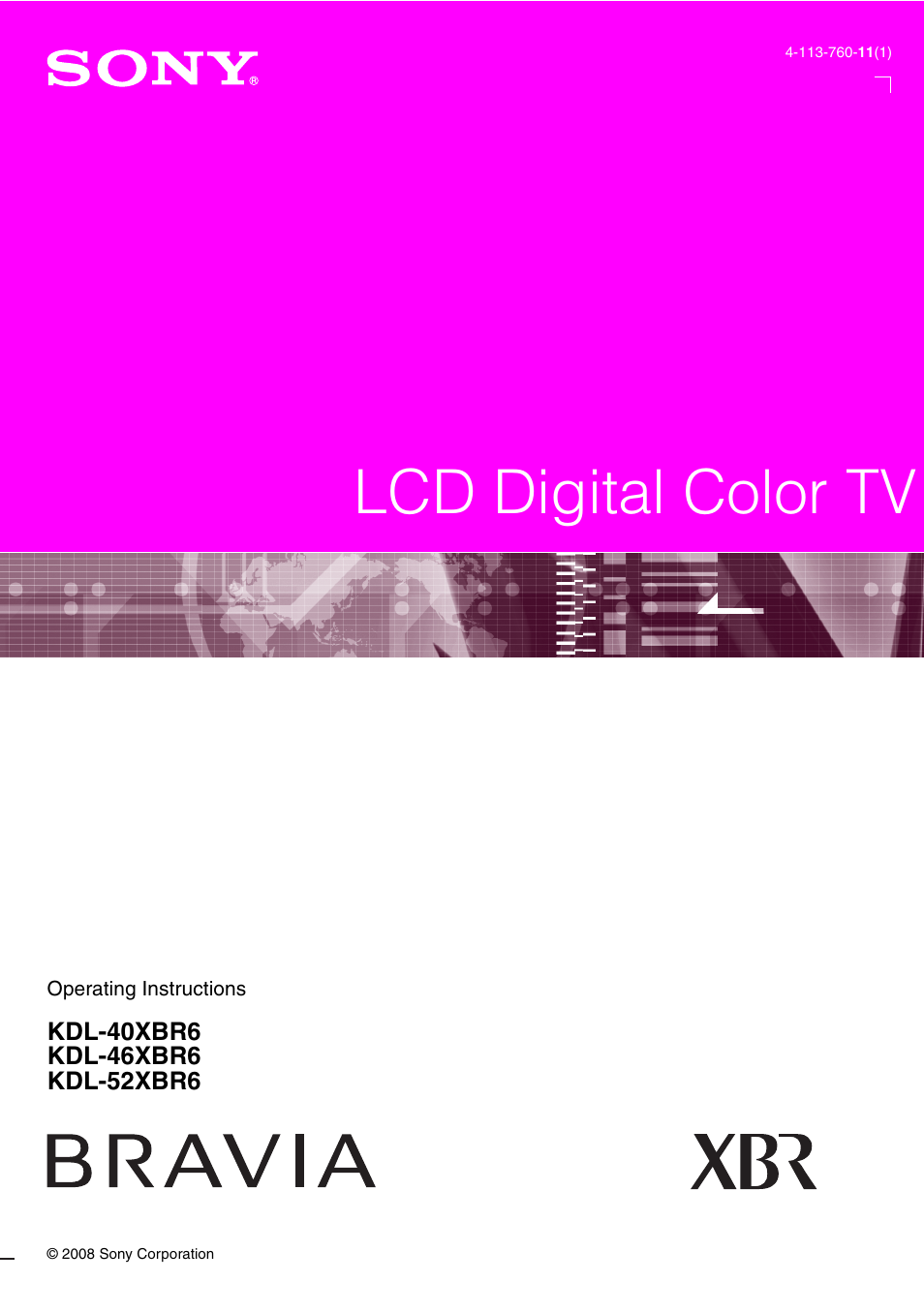 Sony KDL-46XBR6 User Manual | 60 pages