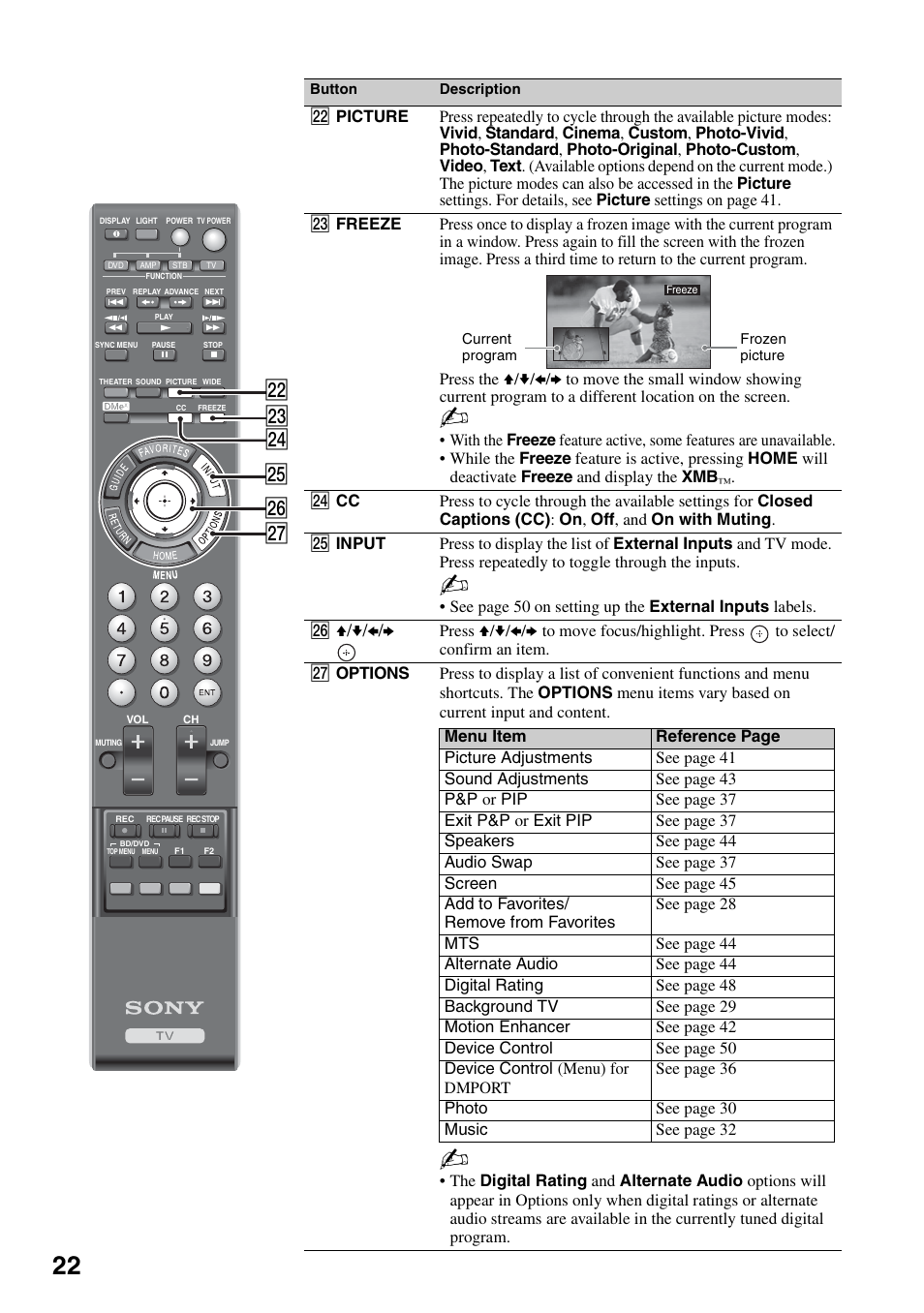 Wd wf wg wh wj ws | Sony KDL-46XBR6 User Manual | Page 22 / 60