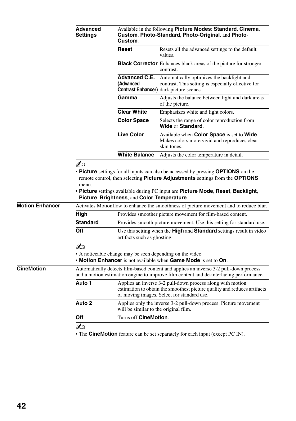 Sony KDL-46XBR6 User Manual | Page 42 / 60