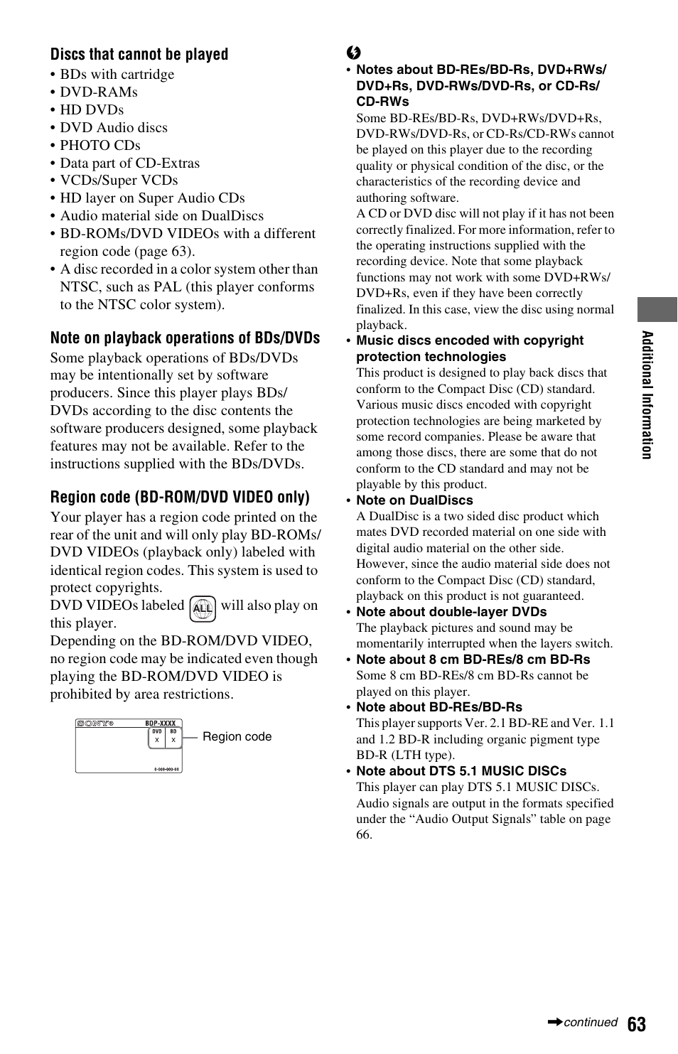 Sony BDP-S550 User Manual | Page 63 / 83