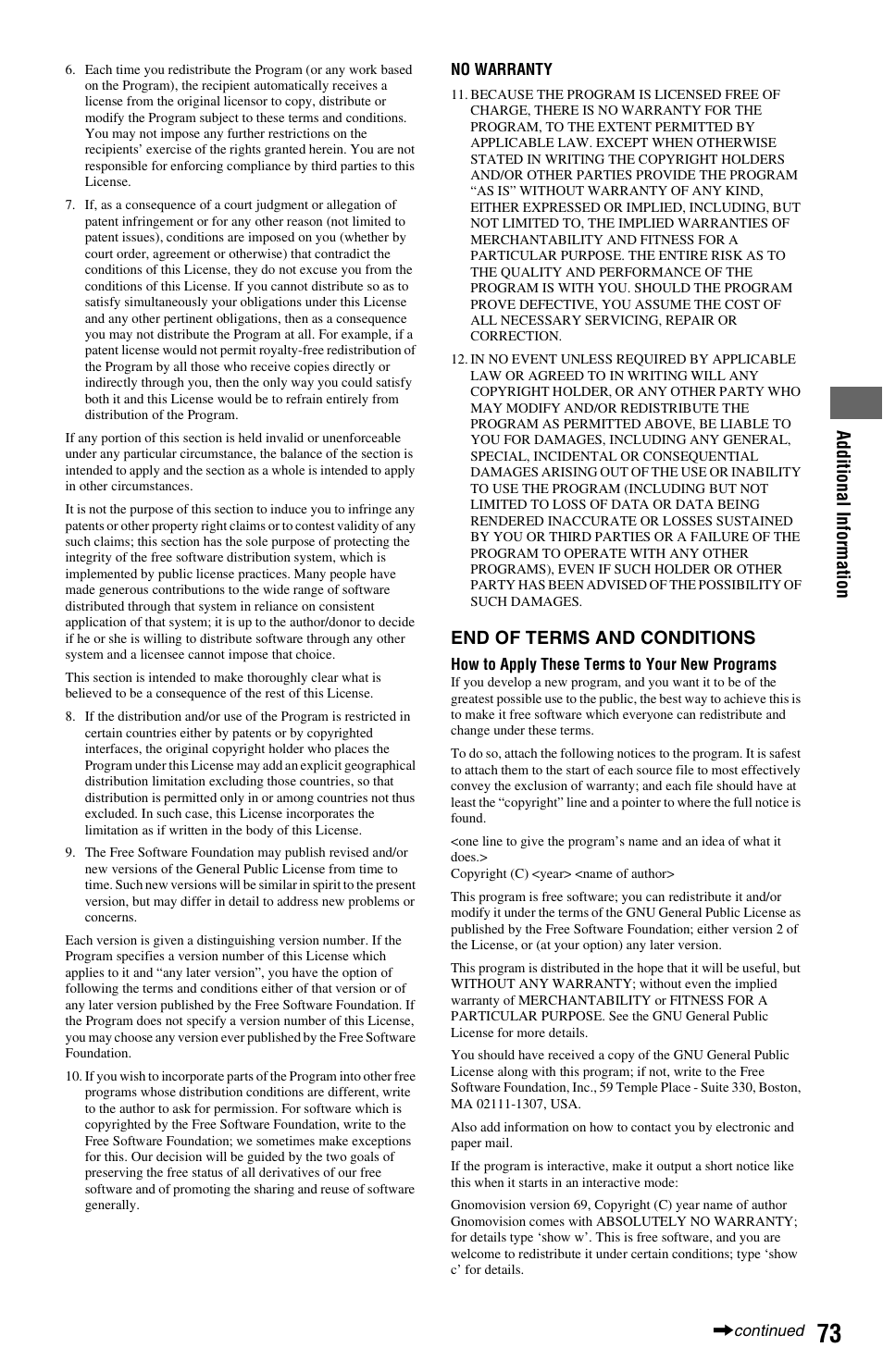 Sony BDP-S550 User Manual | Page 73 / 83