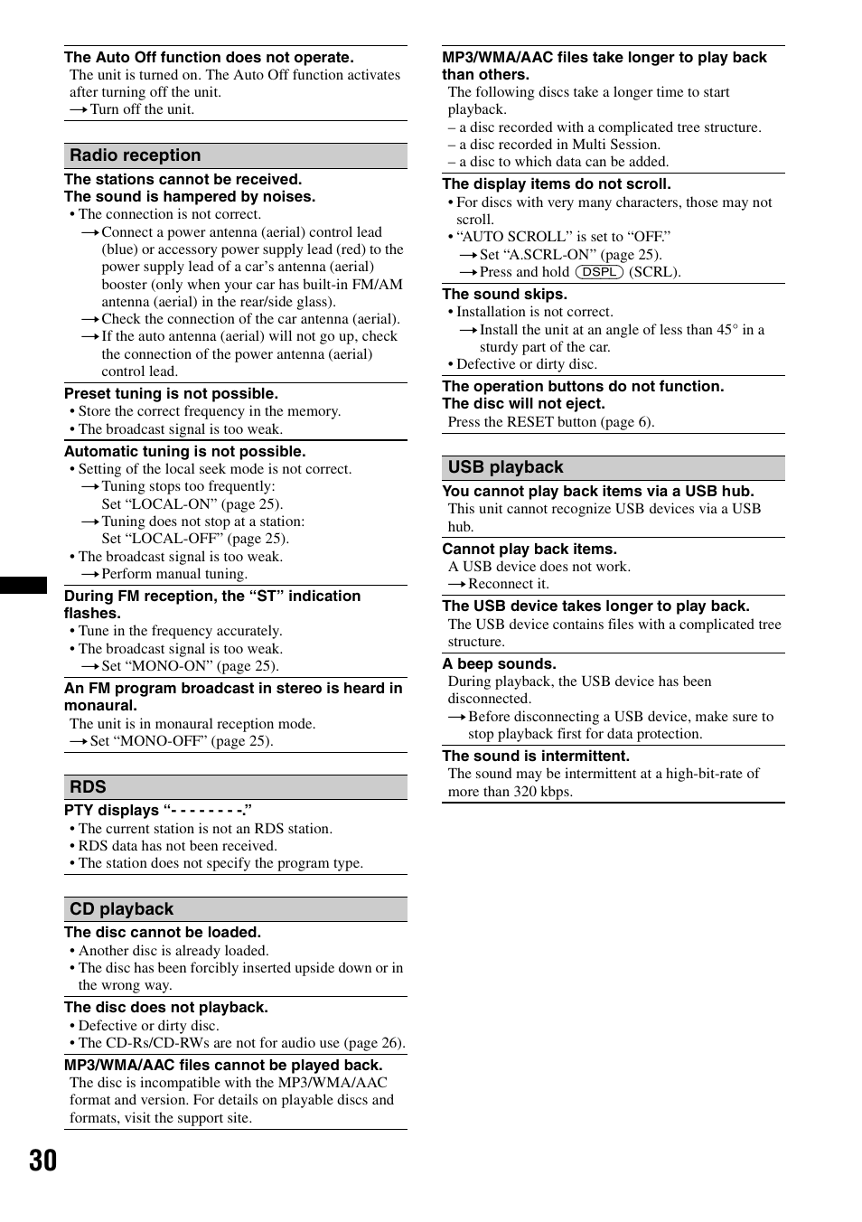 Sony CDX-GT65UIW User Manual | Page 30 / 68