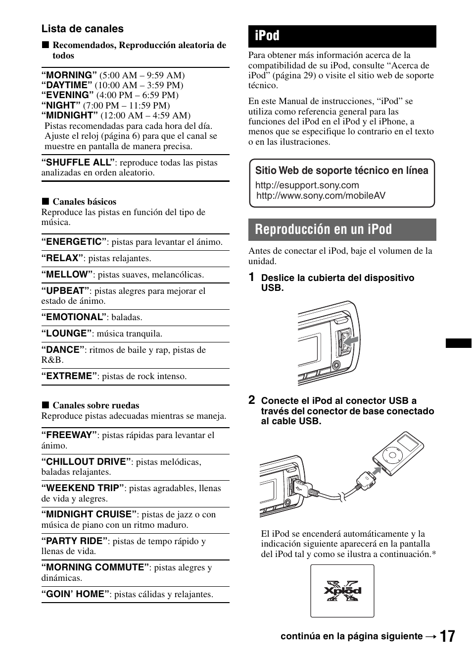 Ipod, Reproducción en un ipod | Sony CDX-GT65UIW User Manual | Page 47 / 68