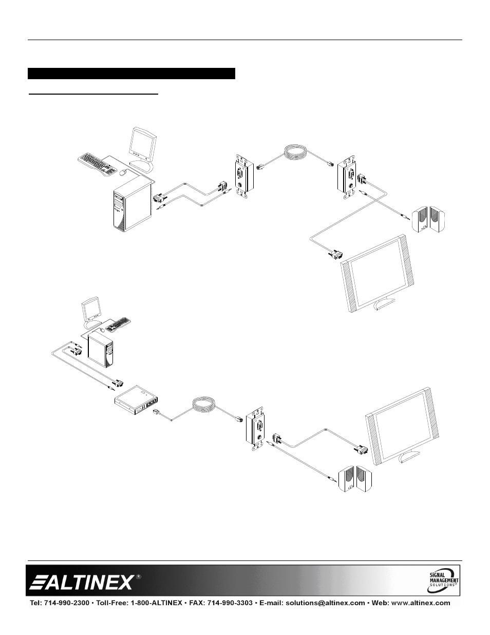 Application diagrams, Diagram 1: typical setups, Special application | Altinex DS801-111 User Manual | Page 7 / 10