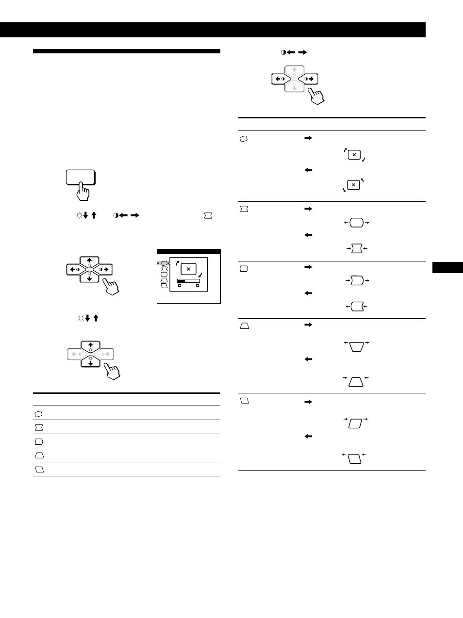 Using the geom (geometry) on- screen display, Getting started customizing your monitor | Sony CPD-520GS User Manual | Page 11 / 64