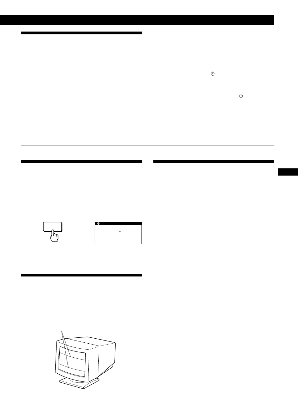 Power saving function, Damper wires, Plug & play | Displaying the monitor’s information box, Getting started technical features, Fen es c | Sony CPD-520GS User Manual | Page 19 / 64