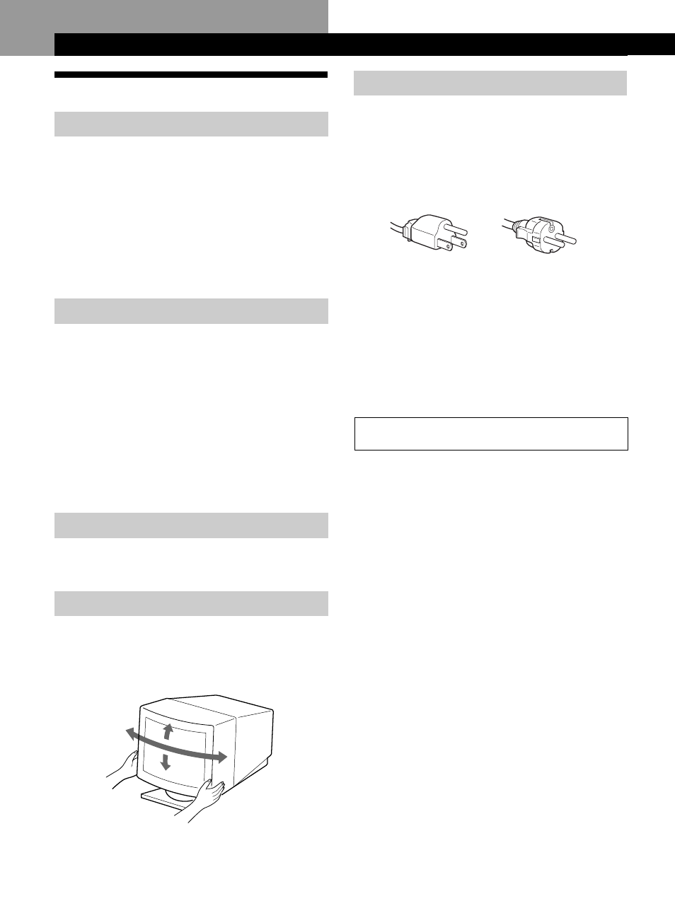 Getting started, Precautions, Getting started warning on power connection | Installation, Maintenance, Transportation, Use of the tilt-swivel | Sony CPD-520GS User Manual | Page 4 / 64